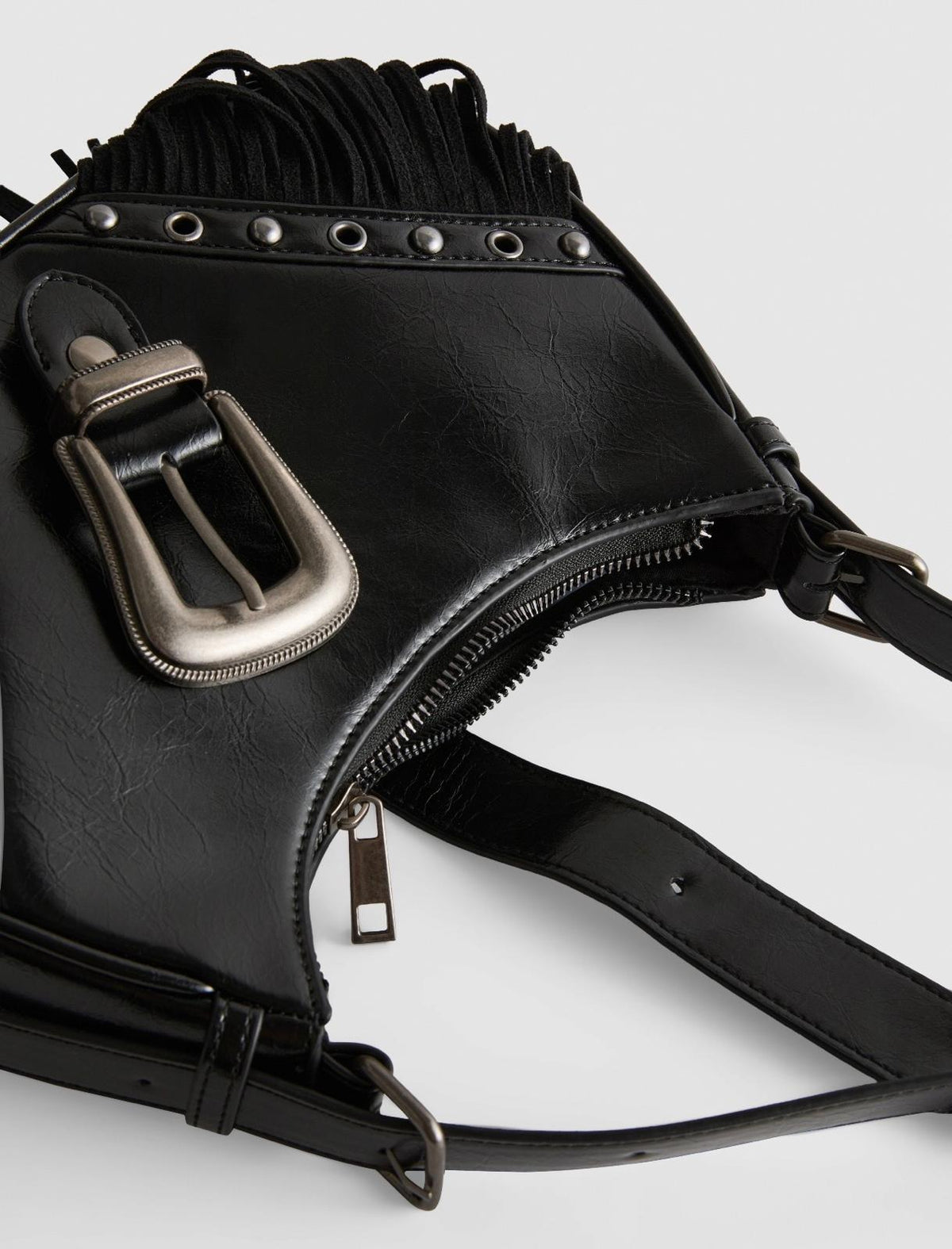 Fringed Buckle Shoulder Bag