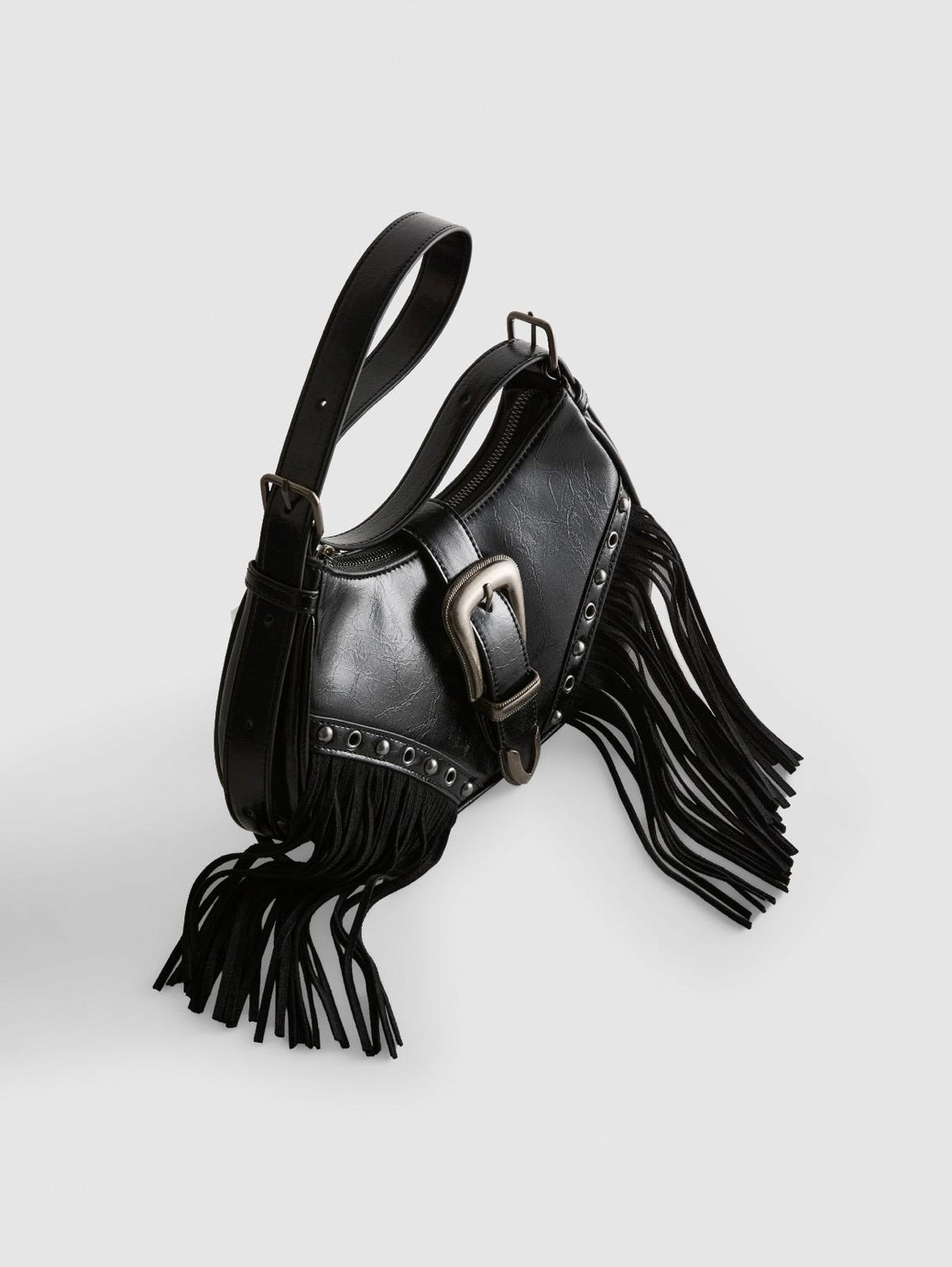 Fringed Buckle Shoulder Bag