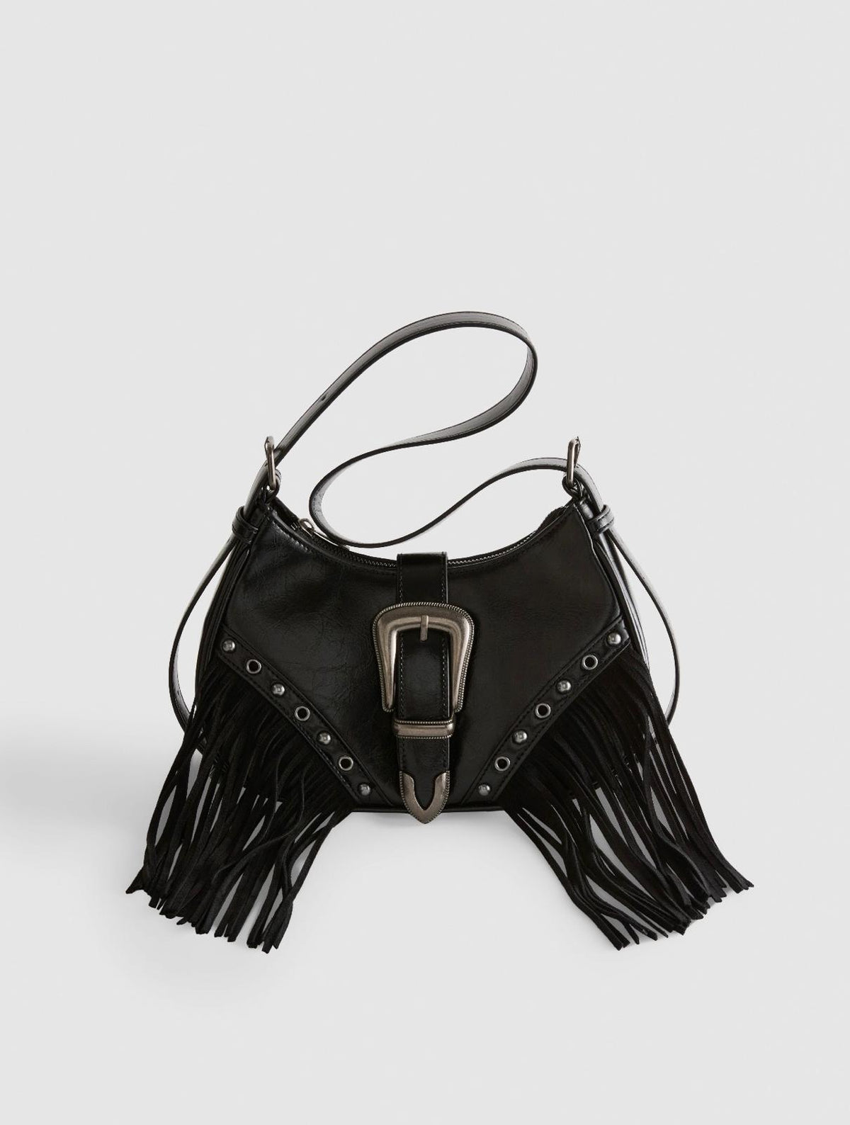 Fringed Buckle Shoulder Bag